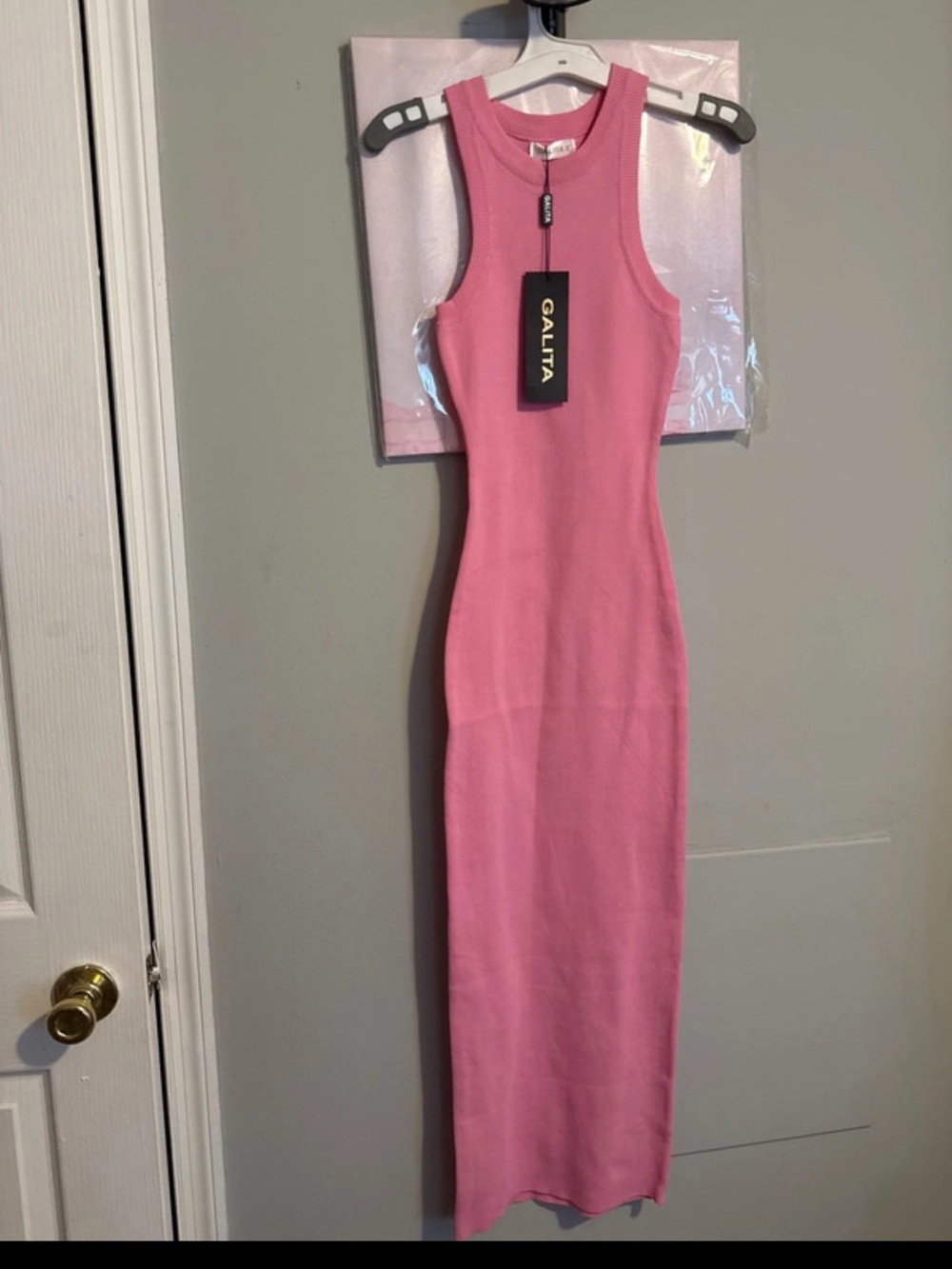 Galita Pink Ribbed Tank Maxi Dress